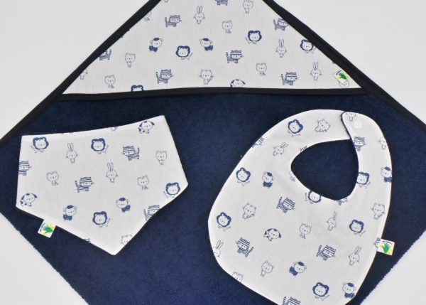 Lot cape de bain et bavoirs mini animaux
