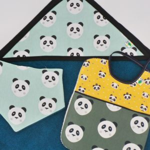 Cape de bain personnalisée Panda vert